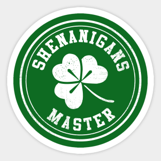 Shenanigans Master. Funny Saint Patricks Day Sticker